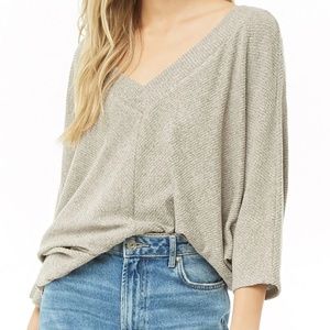 BRAND NEW Ribbed Marled Dolman Top